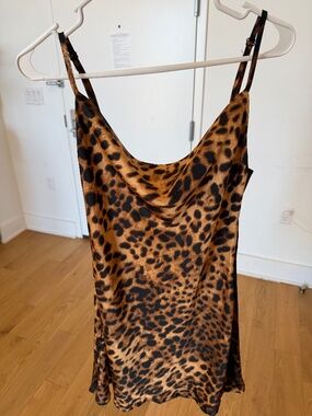 Leopard print mini dress